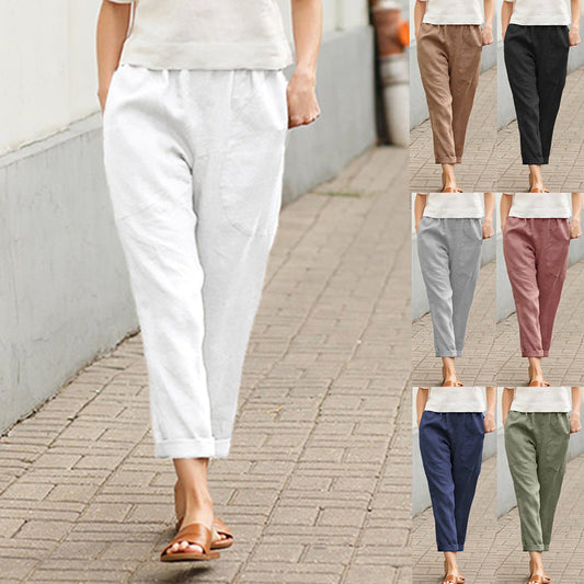 🔥Last Day Promotion 70% OFF 🔥Linen-cotton women's large size loose pants