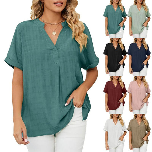 Women's Solid Color Loose Casual Bottoming Shirt