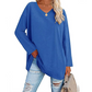 （Hot Sale）Women's loose long sleeve fashion V-neck knit top